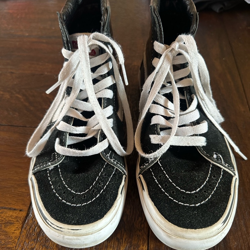 Vans Kids Black and White High-Top Sneakers
